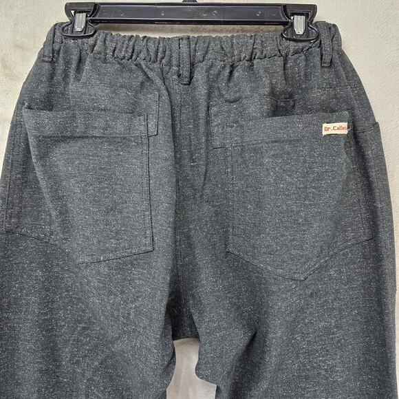 DR. COLLECTORS Womens M Black Twill Cropped Teddy Forever Drawstring Pants - Picture 9 of 15